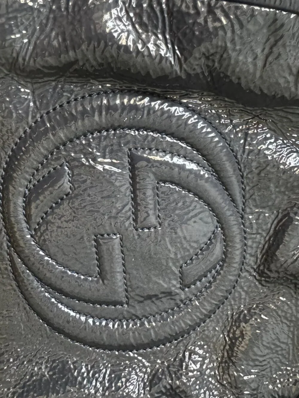 GUCCI Soho Patent Leather GG Embossed Tote / Shoulder Bag – Tassel Zip - Picture 9 of 12